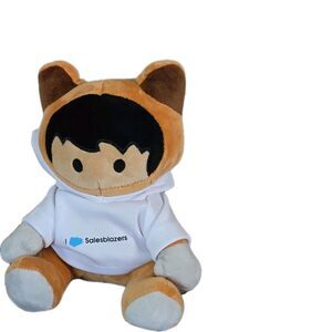 Salesforce Astro Raccoon Plush Toy Removable White T-Shirt 8.5 Inches Snuggle